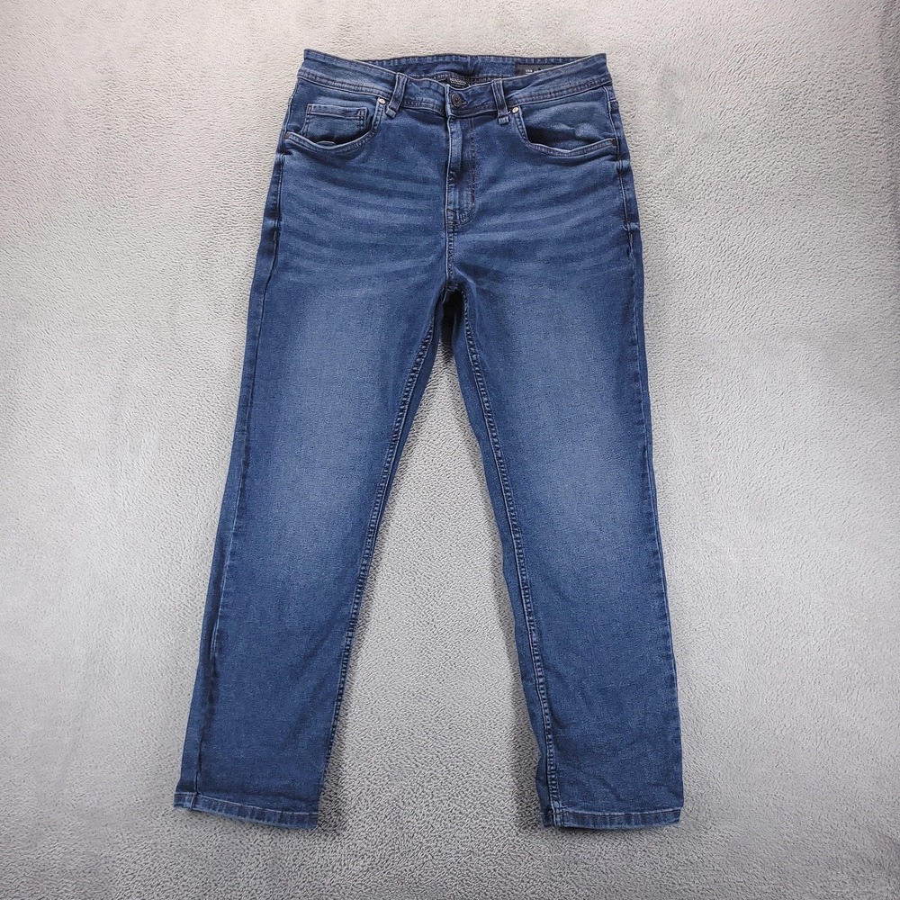 The Perfect Jean NYC Jeans Mens 36x28 Blue Slim Thick Tapered Stretch Preppy